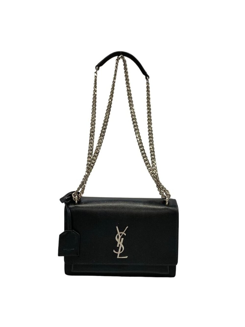 Saint Laurent Paris Shoulder Bag Sunset Medium Black Chain Leather